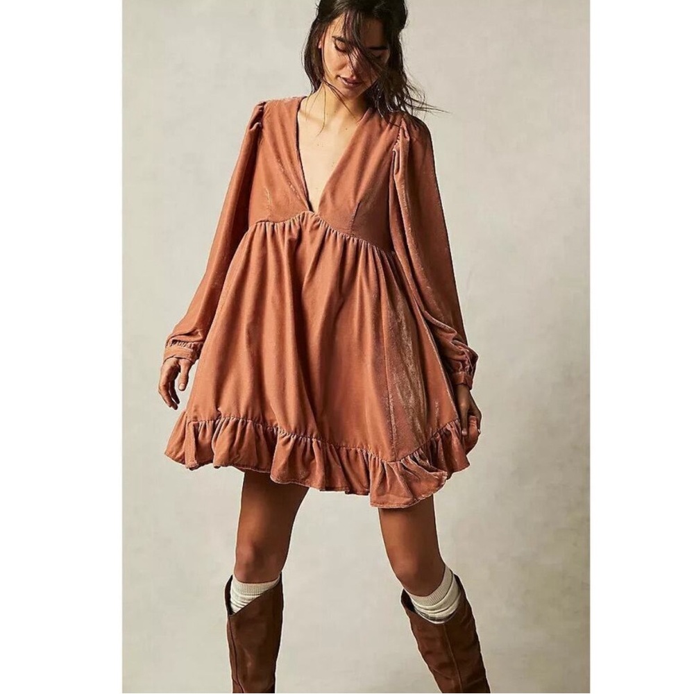Free People Estella Velvet Mini Dress